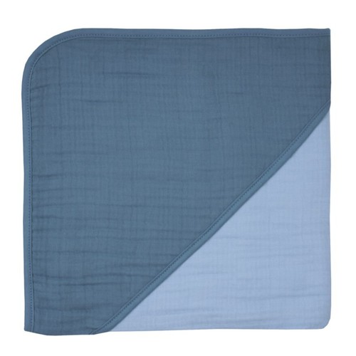 Musselin uni stahlblau - musselin,